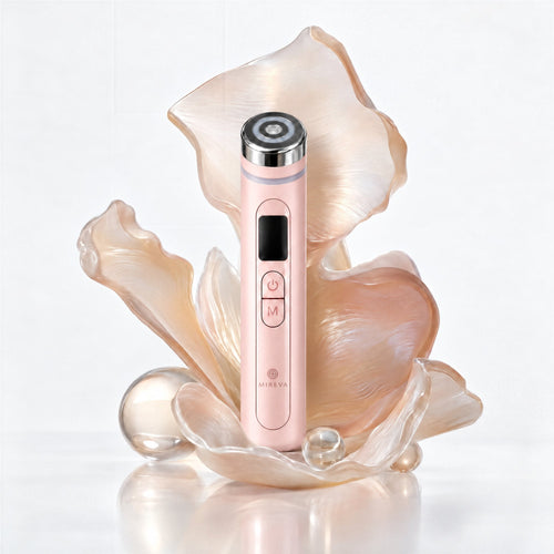 Mireva Derma Booster Wand on a petal sculpture